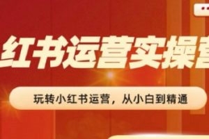 2024小红书运营实操营，从入门到精通，完成从0~1~100