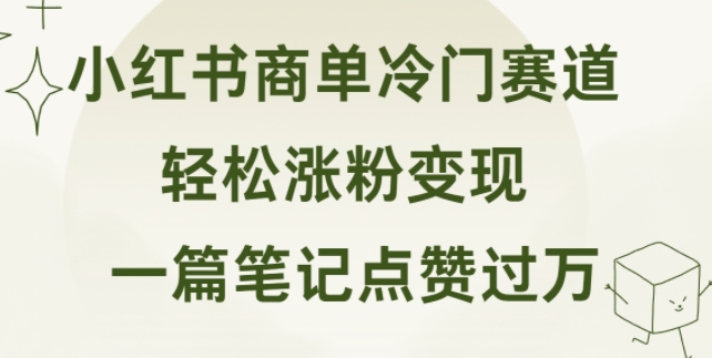 小红书商单冷门赛道 一篇笔记点赞过万 轻松涨粉变现