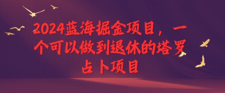 2024蓝海掘金项目，一个可以做到退休的塔罗占卜项目