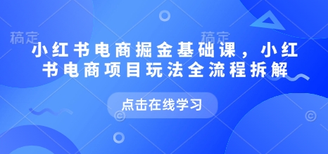 小红书电商掘金课，小红书电商项目玩法全流程拆解bbb