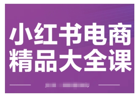 小红书电商精品大全课，快速掌握小红书运营技巧，实现精准引流与爆单目标，轻松玩转小红书电商bbb