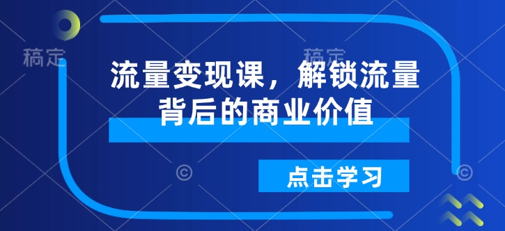 流量变现课，解锁流量背后的商业价值bbb